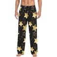 thumbnail image 1 of Men's Pajama Pants with Pockets Sleepwear Lounge Pants Stretch Casual Golden Stars, 1 of 6