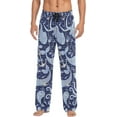 thumbnail image 1 of Men's Pajama Pants with Pockets Sleepwear Lounge Pants Stretch Casual Mermaids Sea Anchors Dark Blue, 1 of 6