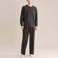 thumbnail image 1 of Men's Pajama Set Long Sleeve Button Down 100% cotton Shirt with Pants Soft Comfort Sleepwear, 1 of 6