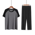 thumbnail image 1 of Men's Pajama Set Men's Pajama Set Sleepwear Dry Short Sleeve Shirts Long Pants Trousers Soft Comfy Sleep Sets Men Lounge Set Sleep Sets for Men Pyjamas Set for Men Mens Sleepwear, 1 of 9