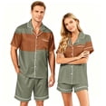 thumbnail image 1 of Men's Pajama Sets Button Up Pajamas for Women Matching Pj Set Women Plaid Button Down Soft Cooling Sleepwear with Pockets Women Men Short Sleeve Matching Pajamas Set for Couples Lounge 2Pcs, M, 1 of 5