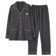 thumbnail image 1 of Men‘s Pajama Sets Long Sleeve Cotton Top Pant Sleepwear Soft Autumn Winter Plus Size Loungewear Male Homewear Leisure Outwear, 1 of 7