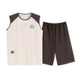 thumbnail image 1 of Men's Pajama Sets Trendy Loose Vest Sleeveless Crew Neck Plus Size Sleepwear,Grey,3XL, 1 of 9