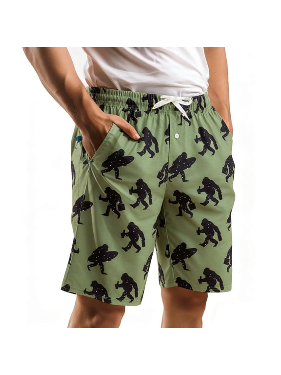 Men's Pajama Shorts Bottoms with Pockets Drawstring Elastic Waist Lounge & Sleepwear Funny Graphic M-XXL