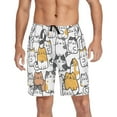 thumbnail image 1 of Men's Pajama Shorts Bottoms with Pockets Soft Lightweight Lounge Sleep Wear Cartoon Line Cats, 1 of 6