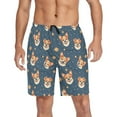 thumbnail image 1 of Men's Pajama Shorts Bottoms with Pockets Soft Lightweight Lounge Sleep Wear Corgi Dog and Planet, 1 of 6