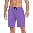 thumbnail image 1 of Men's Pajama Shorts Bottoms with Pockets Soft Lightweight Lounge Sleep Wear Purple, 1 of 6