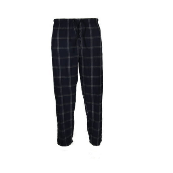 Men's Pajama Super Soft Sleep Pants Lounge Flannel Plaid Cozy PJ Bottoms, Navy Light Grey Plaid, S
