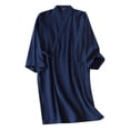 thumbnail image 1 of Men's Pajamas Crepe Robe Japanese Double Men's Home Robe Washed Crepe Thin Bathrobe Blue M, 1 of 4