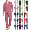thumbnail image 1 of Men's Pajamas Set Soft Modal Sleepwear Long Sleeve Button Down Lounge Wear with Pockets,Lightweight Comfy Pajamas, 1 of 9