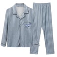 thumbnail image 1 of Men's Pajamas Set Spring Snd Autumn Long Sleeve Home Cardigan Pure Soft Comfortable Hidden Buttons, 1 of 8