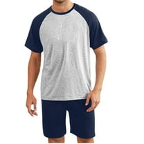 Men's Pajamas s Short Sleeve Pyjama Sleepwear Shorts Nightwear Soft Comfy Pjs Crew Neck Loungewear Plus Size 4X 5X 6X