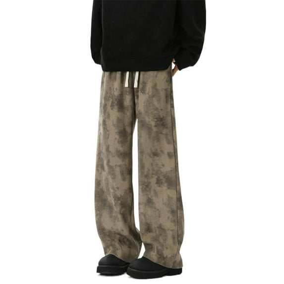 Men's Pant Youth Vintage Straight Leg Casual Camouflage Trouser For Men