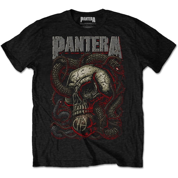 Men's Pantera Serpent Skull T-shirt Large Black