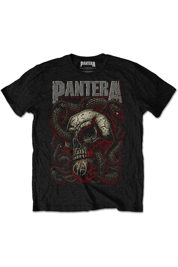 Men's Pantera Serpent Skull T-shirt Large Black