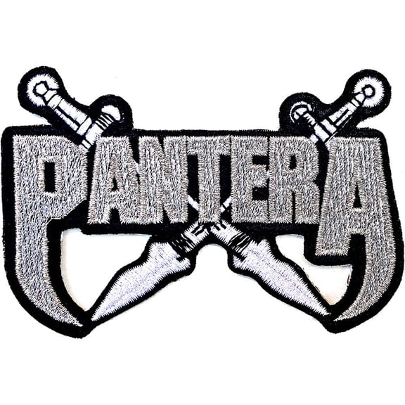 Men's Pantera Silver Swords Embroidered Patch Silver
