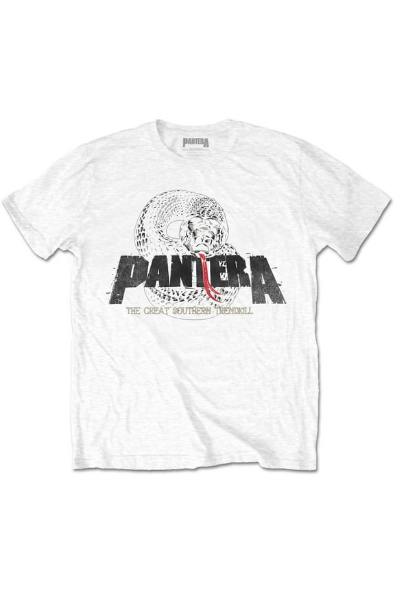 Men's Pantera Snake Logo Slim Fit T-shirt Large White