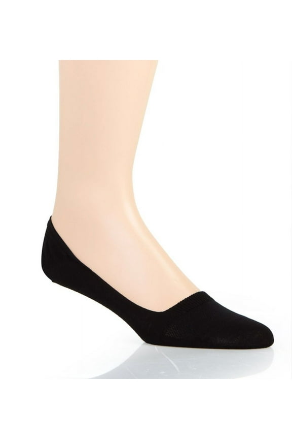 Men's Pantherella 3029F Monaco Cotton Extra Low Cut Loafer Invisible Sock (Black L)