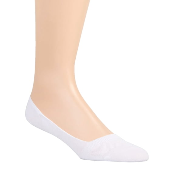 Men's Pantherella 3029F Monaco Cotton Extra Low Cut Loafer Invisible Sock (White M)