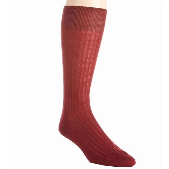 Men's Pantherella 5796 Laburnum Merino Wool 5x3 Rib Dress Sock (Wine M)