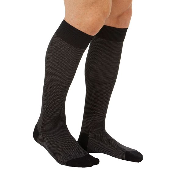 Men's Pantherella 63209 Tewkesbury 3 Colour Over The Calf Birdseye Sock (Black M)