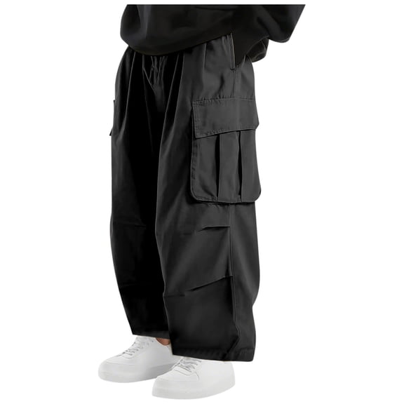 Men's Pants, Baggy Cargo Pants for Men Fashion Parachute Loose Sweatpants with Pockets Oversized Y2K Wide Legs Trousers Hiking