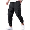 thumbnail image 1 of Men's Pants Big and Tall 54x30 Solid Color Sweatpants Casual Sports Pants for Daily Wear, 1 of 8