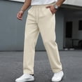 thumbnail image 1 of Men's Pants Big and Tall 54x30 Solid Color Tight Waist Drawstring Pocket Casual Sports Pants Active Fit, 1 of 9