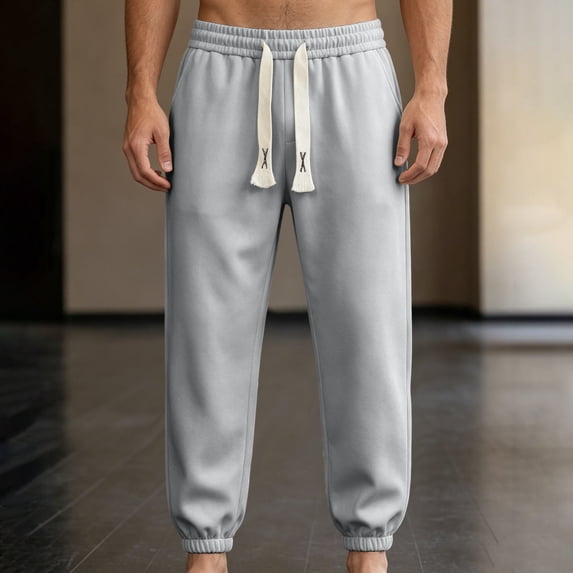 Men's Big and Tall Sweatpants Cuffed Leg Loose Casual Sports Long Pants