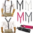 thumbnail image 1 of Men's Pants Brace Y-back Shape Suspenders Clip-On Elastic Strap 3 Clips, 1 of 8