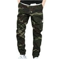 thumbnail image 1 of Men's Pants Camouflage Cargo Pants Lightweight Drawstring Sweatpants Work Pants Outdoor Jogging Trousers With Pockets, 1 of 2