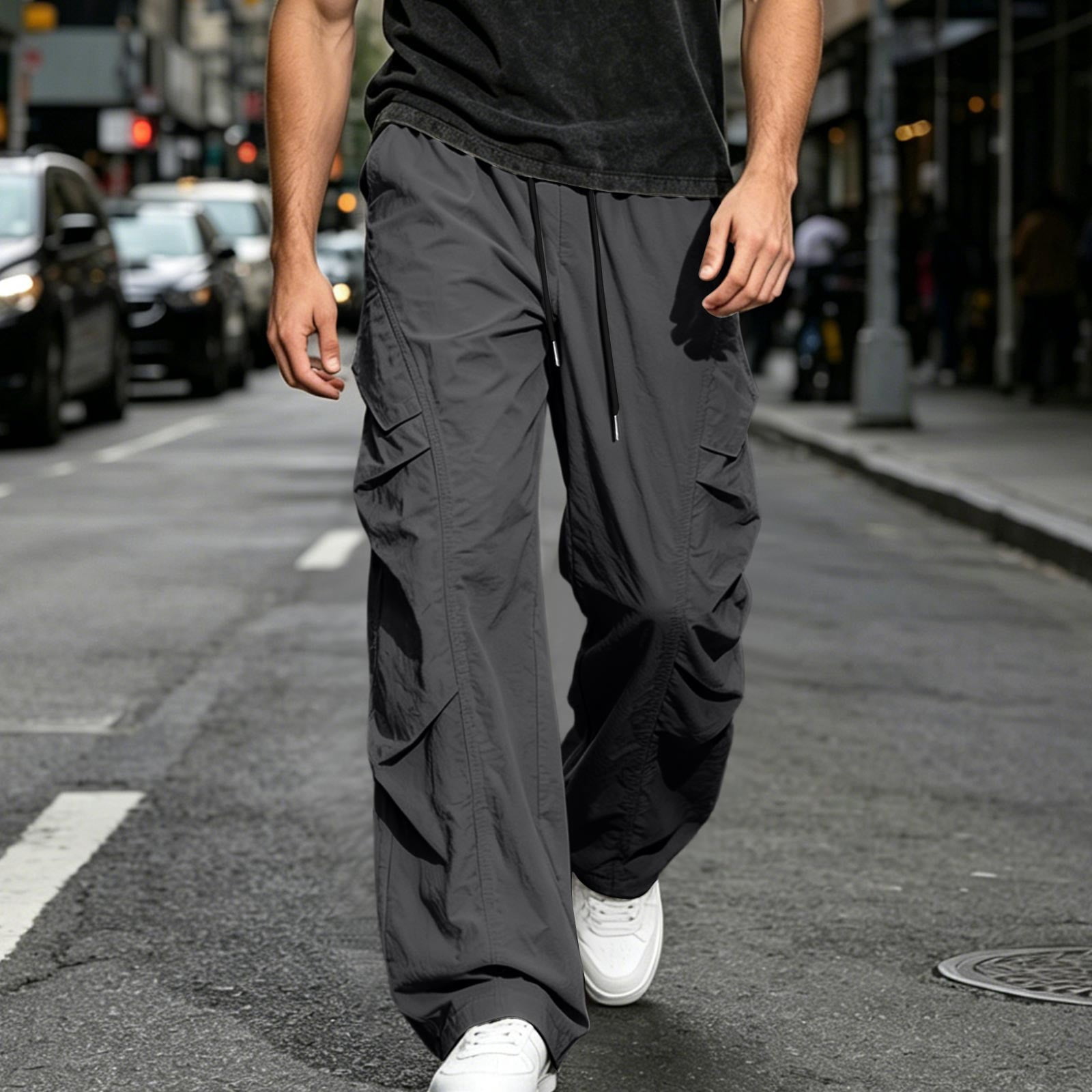 Cargo Pants Joggers With Side Pockets J MAN CARGO SWEATPANTS STAR Small Side Pocket Print J24S