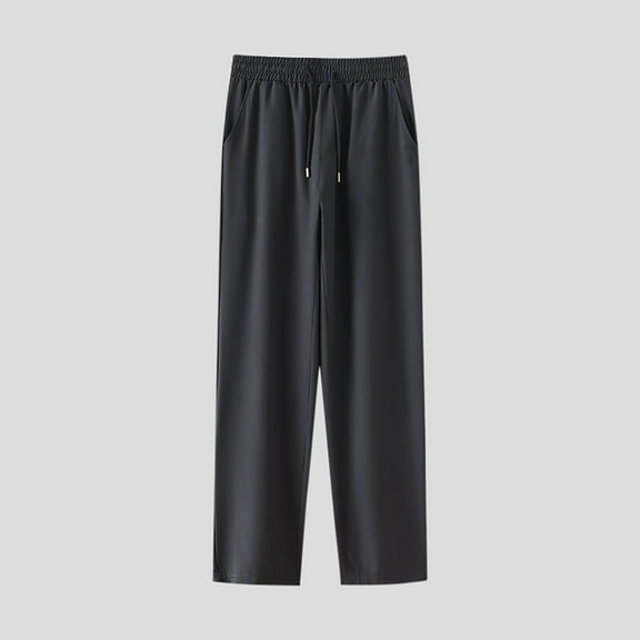 Men's Pants Clearance Elastic Waist Under $10 Casual Solid Color Plus Size Haren Elastic Waist Drawstring Pocket Pants