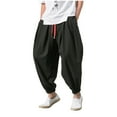 thumbnail image 1 of Men's Pants Clearance Fashion Loose Casual Wide Pants Men's Elasticated Pants Leg Color Solid Men's Pants, 1 of 7