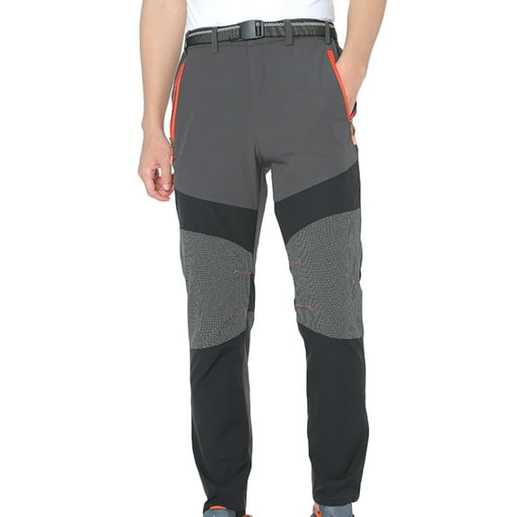 Male Outdoor Patchwork Pants Zipper Fly Full Length Breathable Trousers Pants Sport Pants