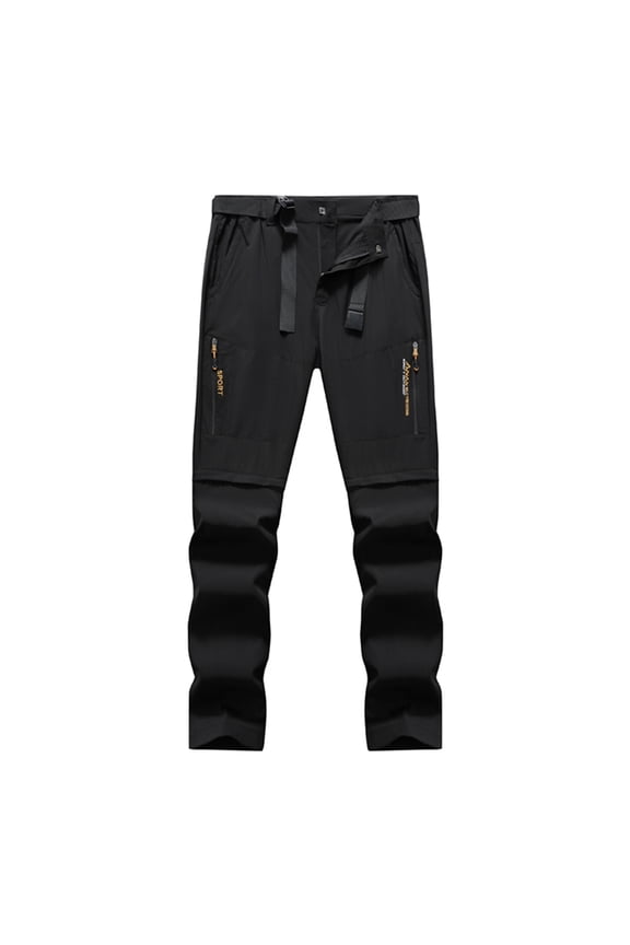 Men Hiking Pants Outdoor Quick Dry Waterproof Lightweight Camping Fishing Convertible Zip Off Belted Safari Trouser
