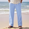 thumbnail image 1 of Men's Pants Under $10 Elastic Waist Solid Casual Multiple Zipper Butt Pockets Outdoor Straight Type Fitnes Pants Trousers, 1 of 6