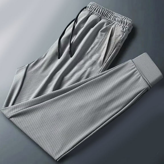 Men's Pants Under $10 Free Shipping Summer Casual Fashi Solid Color Drawstring Elastic Waist Pants