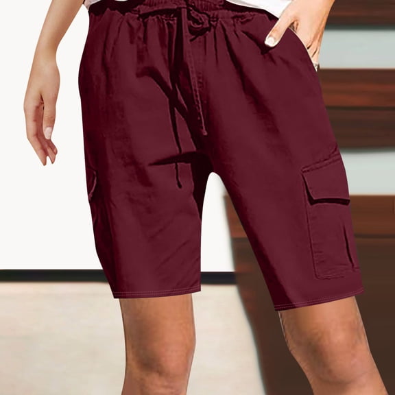 Men's Pants Clearance, Xunlbb Fashion Women Size Drawstring Casual Solid Elastic Waist Pocket Loose Shorts Pants