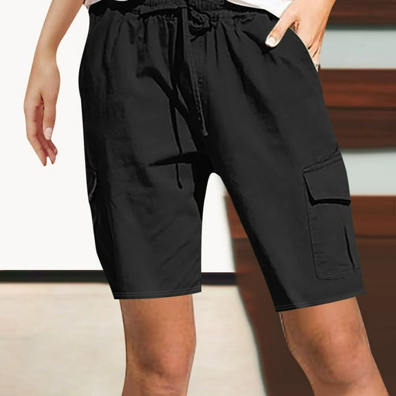 Men's Pants Clearance, Xunlbb Fashion Women Size Drawstring Casual Solid Elastic Waist Pocket Loose Shorts Pants