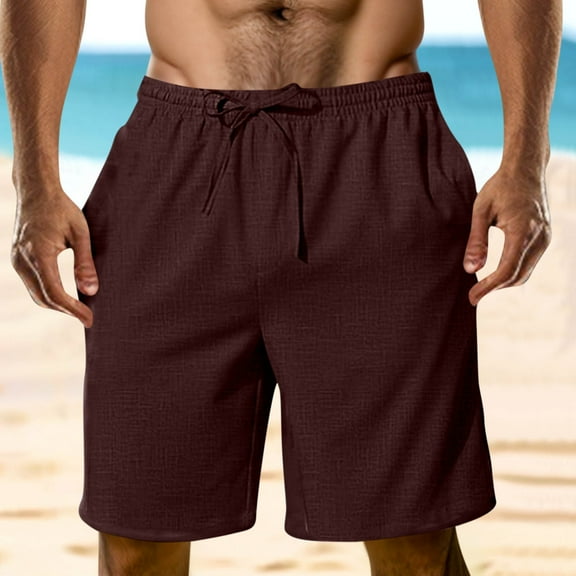 Men's Pants Clearance, Xunlbb Men Casual Fashion Solid Shorts With Pocket Elastic Waist Shoort Pants