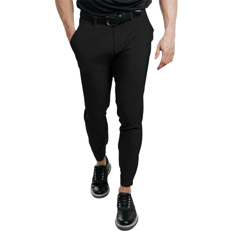 Men s Pants Compression Men Wide Slim Tight Casual Breathable Ankle Zip Fit Joggers Trousers Plus Size Chino Black Walmart