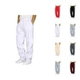 thumbnail image 1 of Men's Pants Cotton Casual Straight Leg Trousers, Relaxed Fit Pants for Men, Lightweight Elastic Waist Lounge Pants with Pockets for Work, Travel or Daily Streetwear S-3XL, 1 of 4