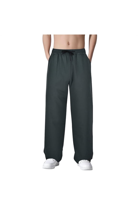 Men's Pants Deep Pockets Loose Fit Jogging Trousers - 95% Polyester Workout Pants for Running Basketball - Sizes M-XXXL