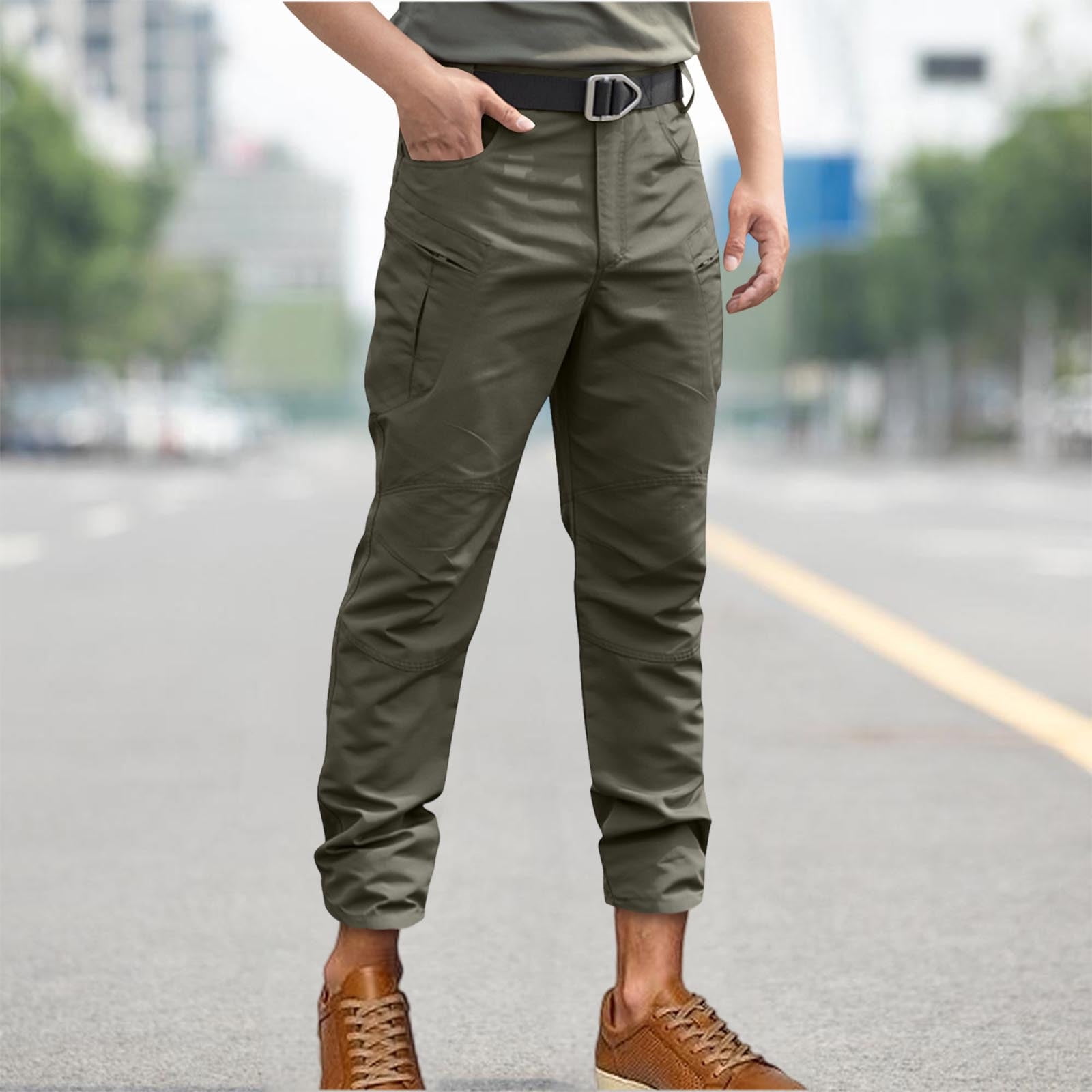 Men's Pants Elastic Waist With Belt Loops New Loose High