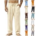 thumbnail image 1 of Men's Pants Fashion Loose Drawstring Girdle Leg Pants with Pockets Lounging At Home, 1 of 6