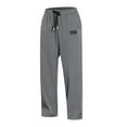 thumbnail image 1 of Men's Pants Ice Silk Wide Leg Drawstring Elastic Waist Solid Color Sports Casual Long Pants, 1 of 5