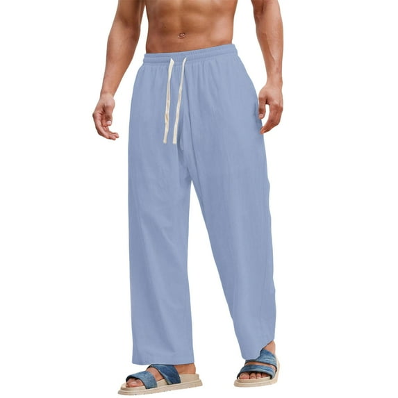 Men's Pants, Men's Casual Sweatpants Open Bottom Loose Fit Moisture Wicking Track Pants Solid Color Athletic Joggers