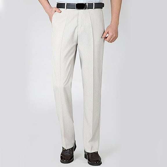 Men's Pants Men's Spring Summer And Linen Casual High-waisted Straight Leg Loose Business Pants Work Pants for Men,Mens Dress Pants Mens Work Pants Men's Casual Pants
