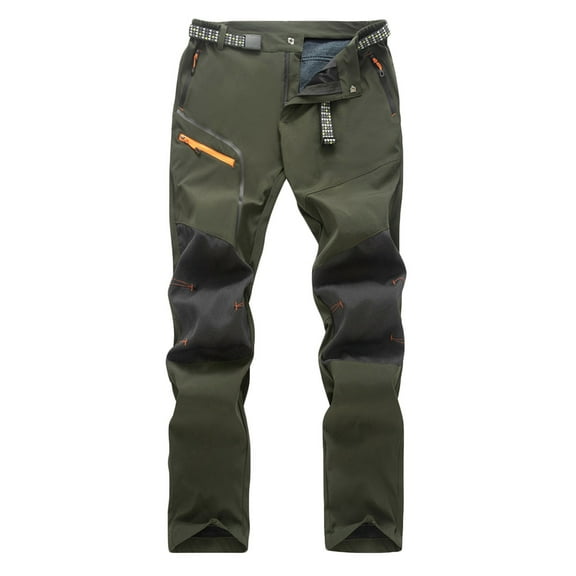Men's Pants, Mens Fleece Lined Hiking Pants Waterproof Outdoor Snow Ski Fishing Insulasted Softshell Winter Tactical Pant with Pocket